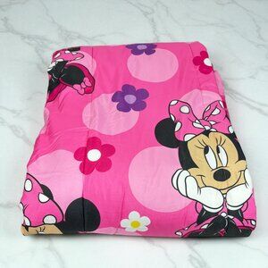 Disney Minnie Mouse Hot Pink Comforter Reversible Twin/Full with carrying Bag